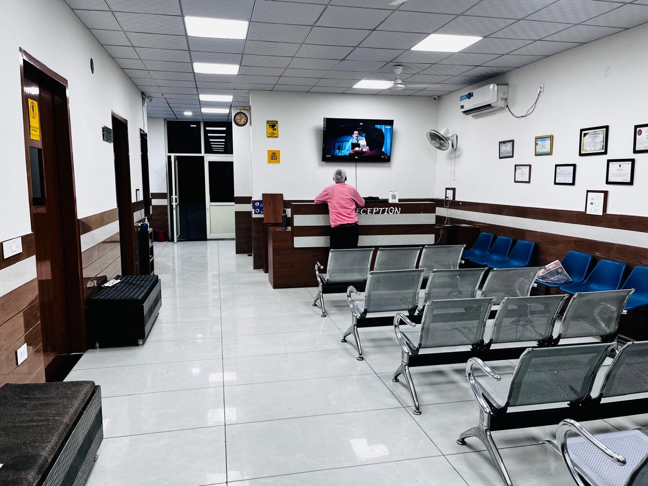 Ayushmaan ENT Hospital reception and waiting area